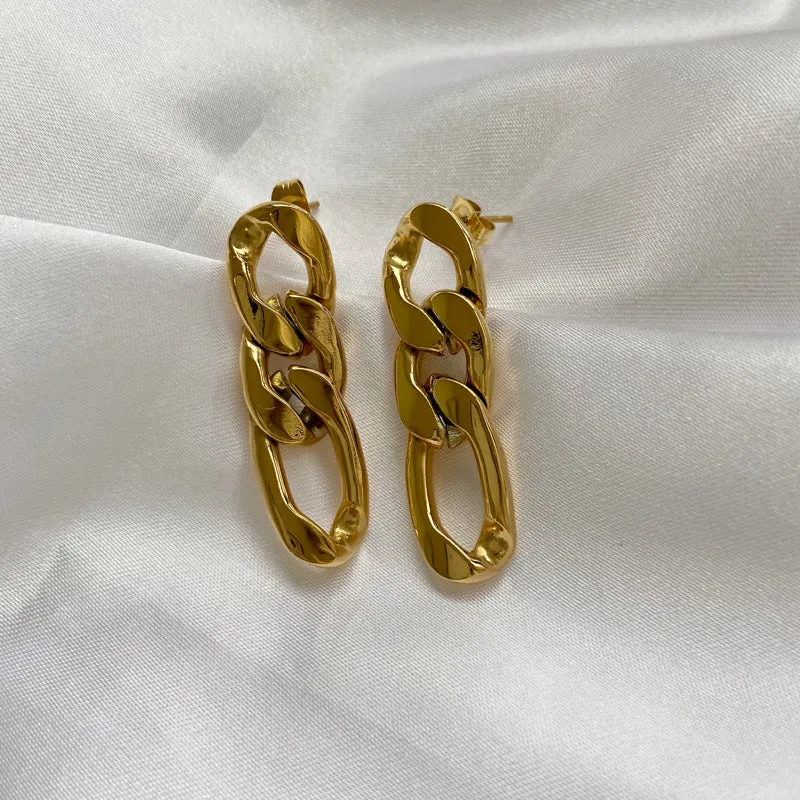 18K Gold-Filled Figaro Chain Earrings