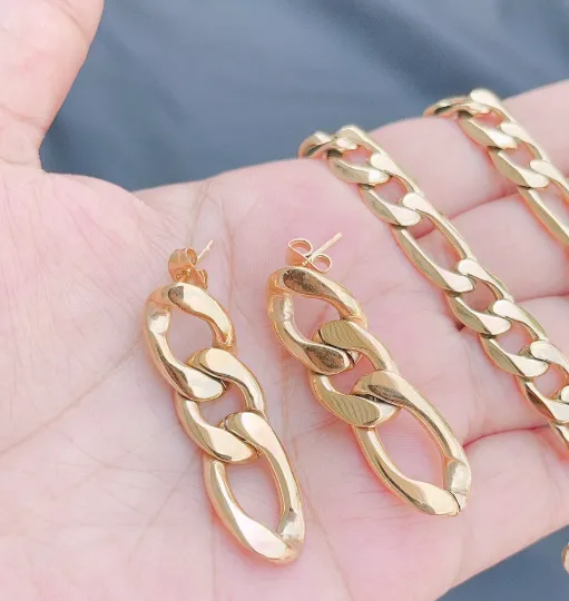 18K Gold-Filled Figaro Chain Earrings