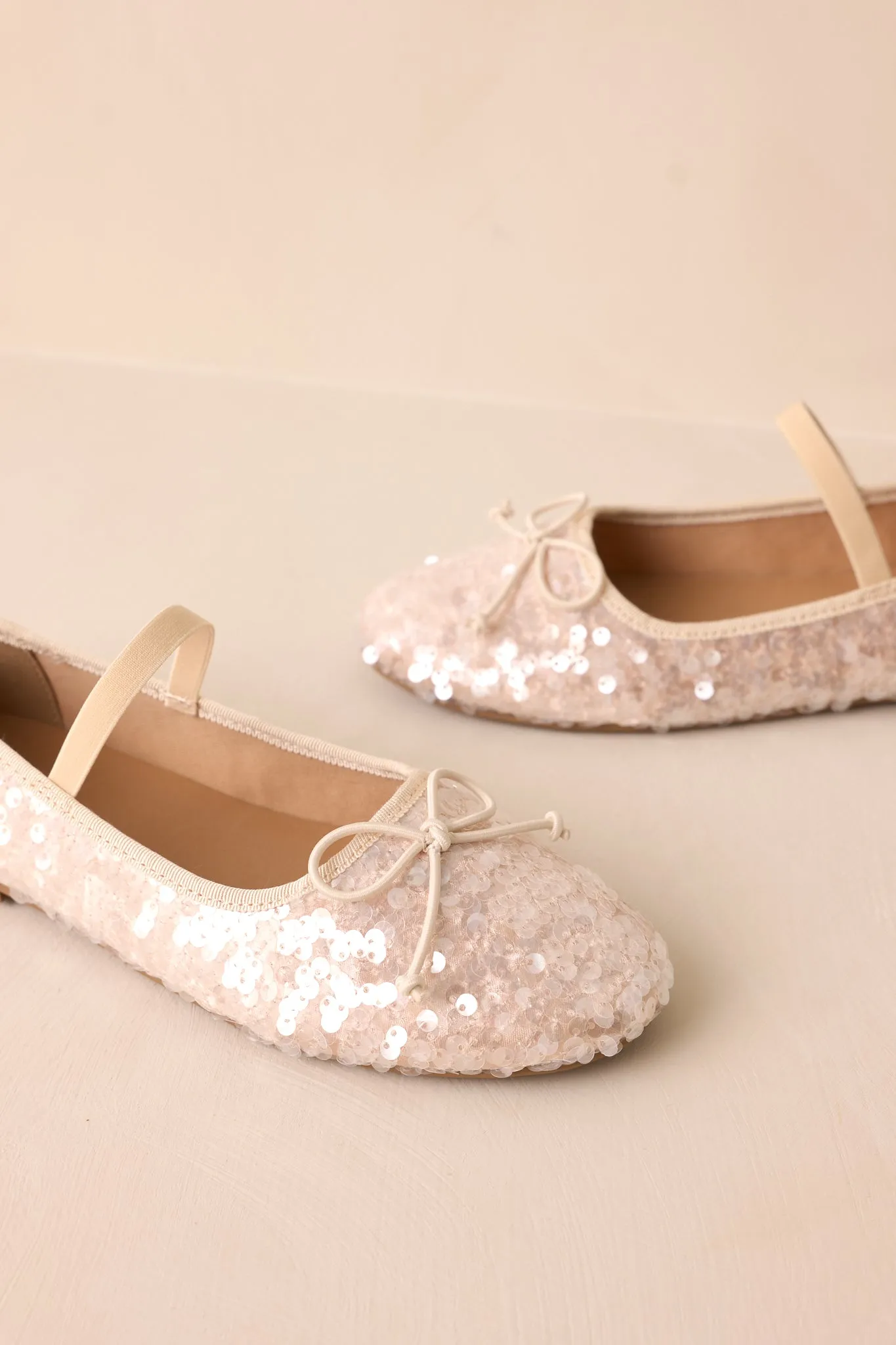 A Step Closer Ivory Pearlescent Sequin Ballet Flat