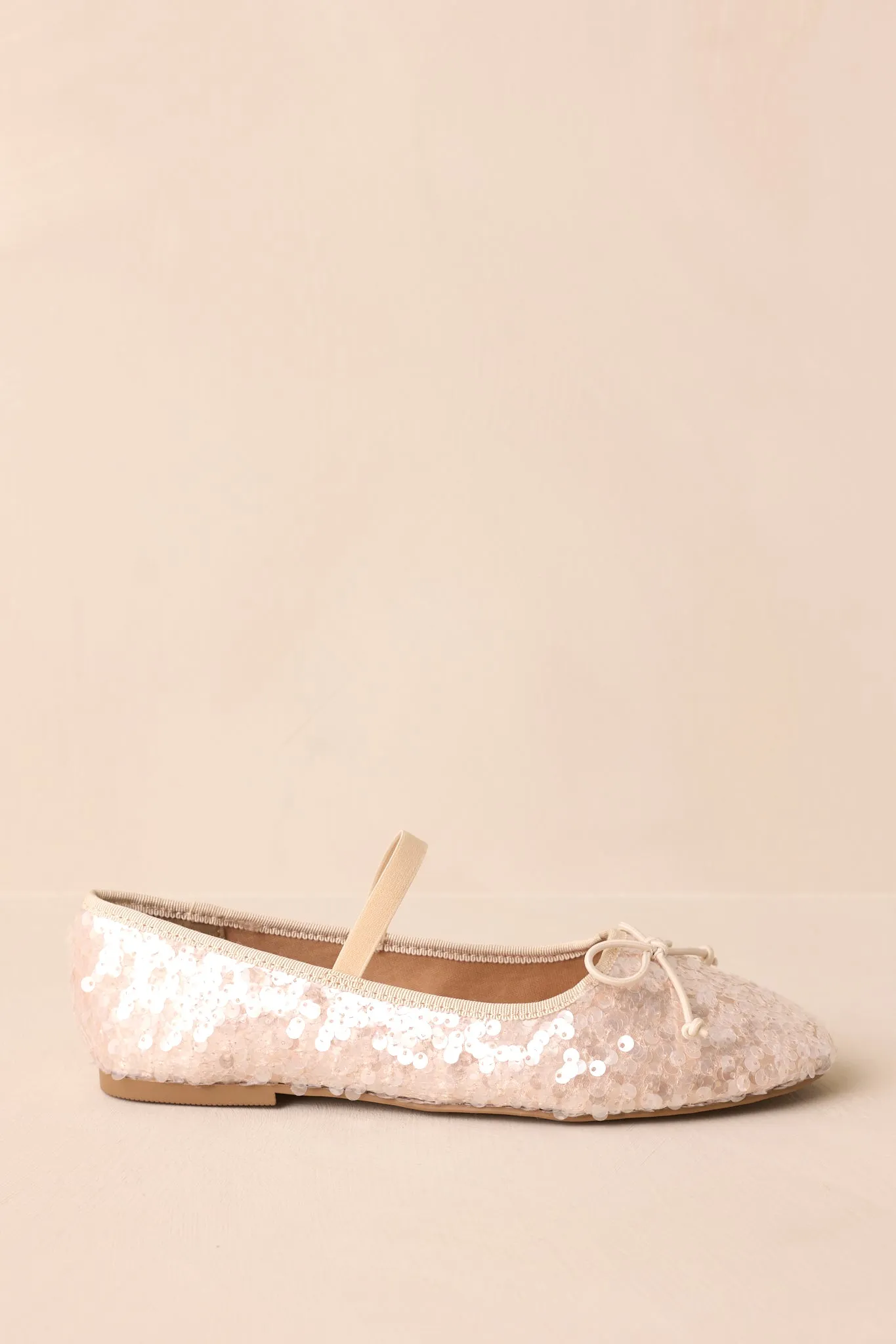 A Step Closer Ivory Pearlescent Sequin Ballet Flat