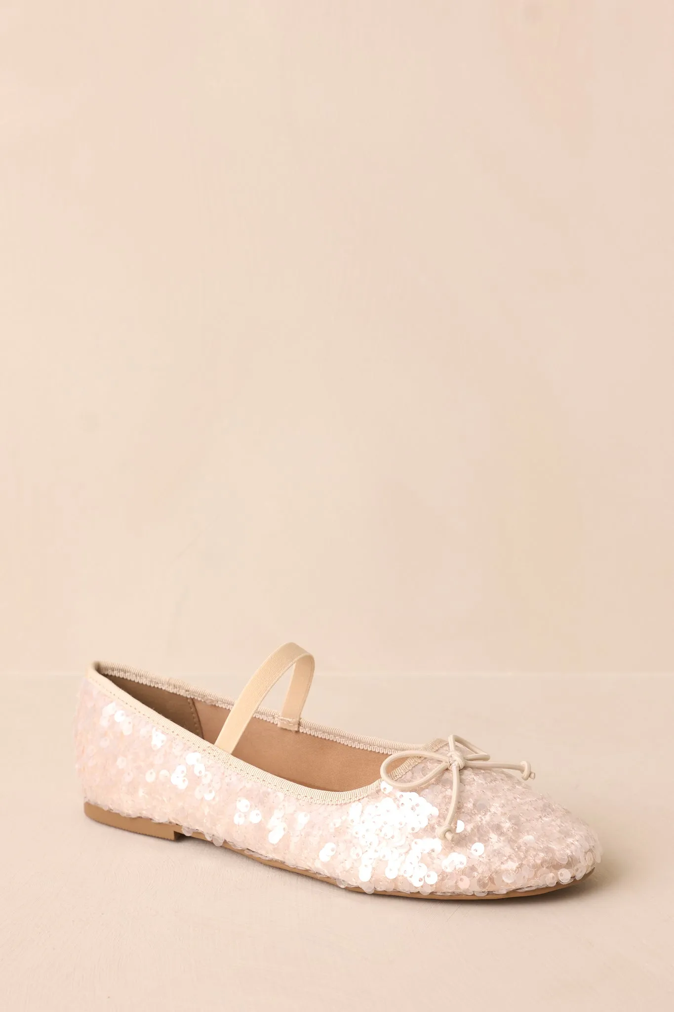 A Step Closer Ivory Pearlescent Sequin Ballet Flat