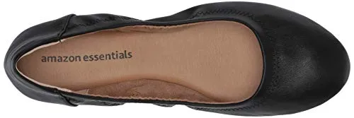 Amazon Essentials Women's Ballet Flat, Black, 6.5 B US