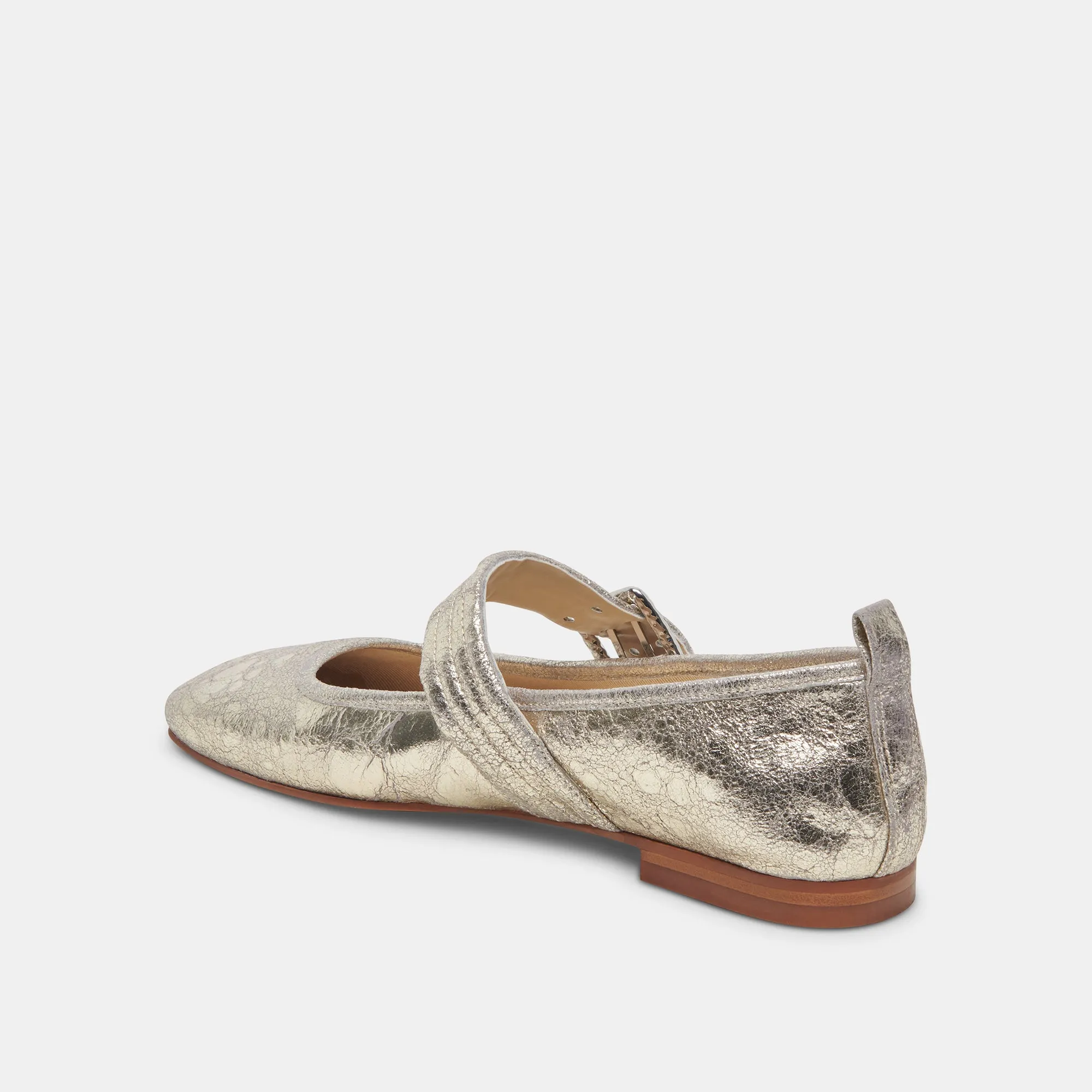 ARORA BALLET FLATS PLATINUM DISTRESSED LEATHER