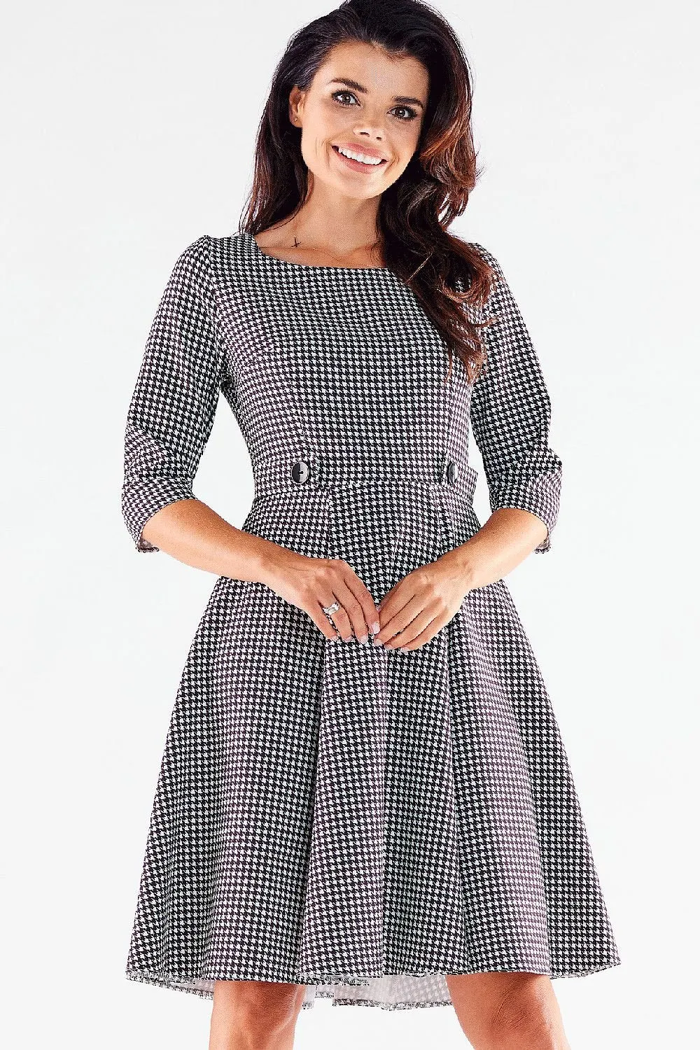 Blush A-Line Button-Front Dress