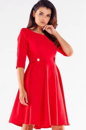 Blush A-Line Button-Front Dress