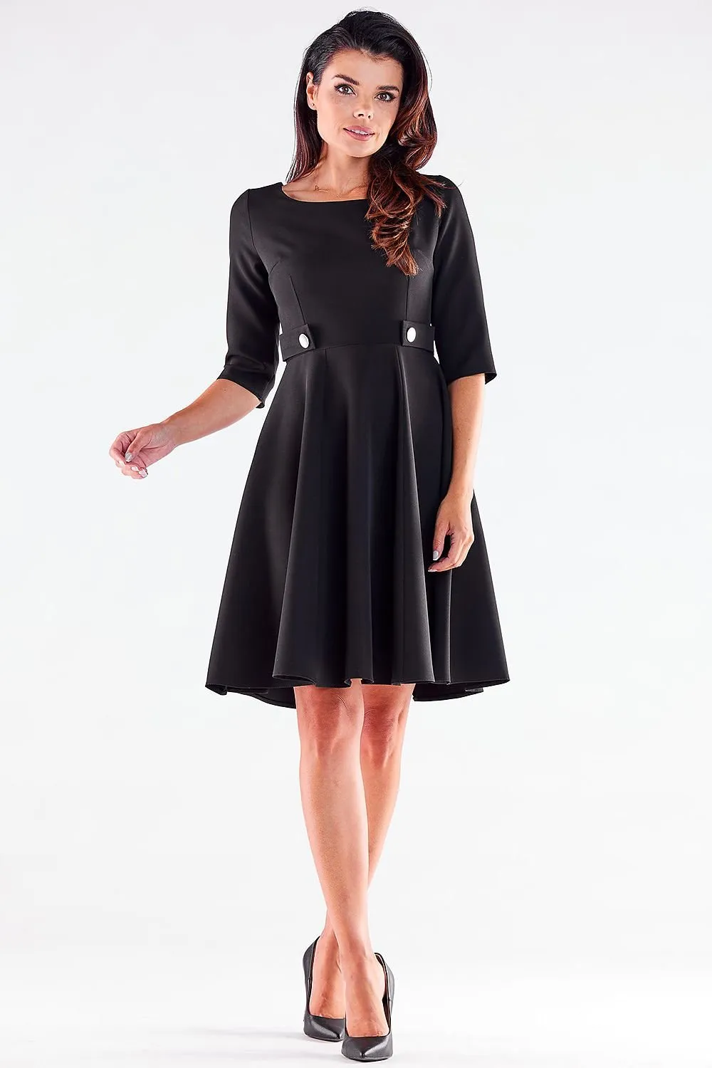 Blush A-Line Button-Front Dress