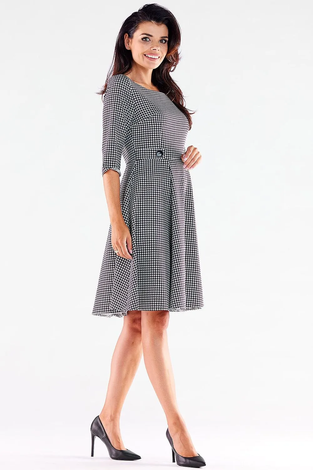 Blush A-Line Button-Front Dress