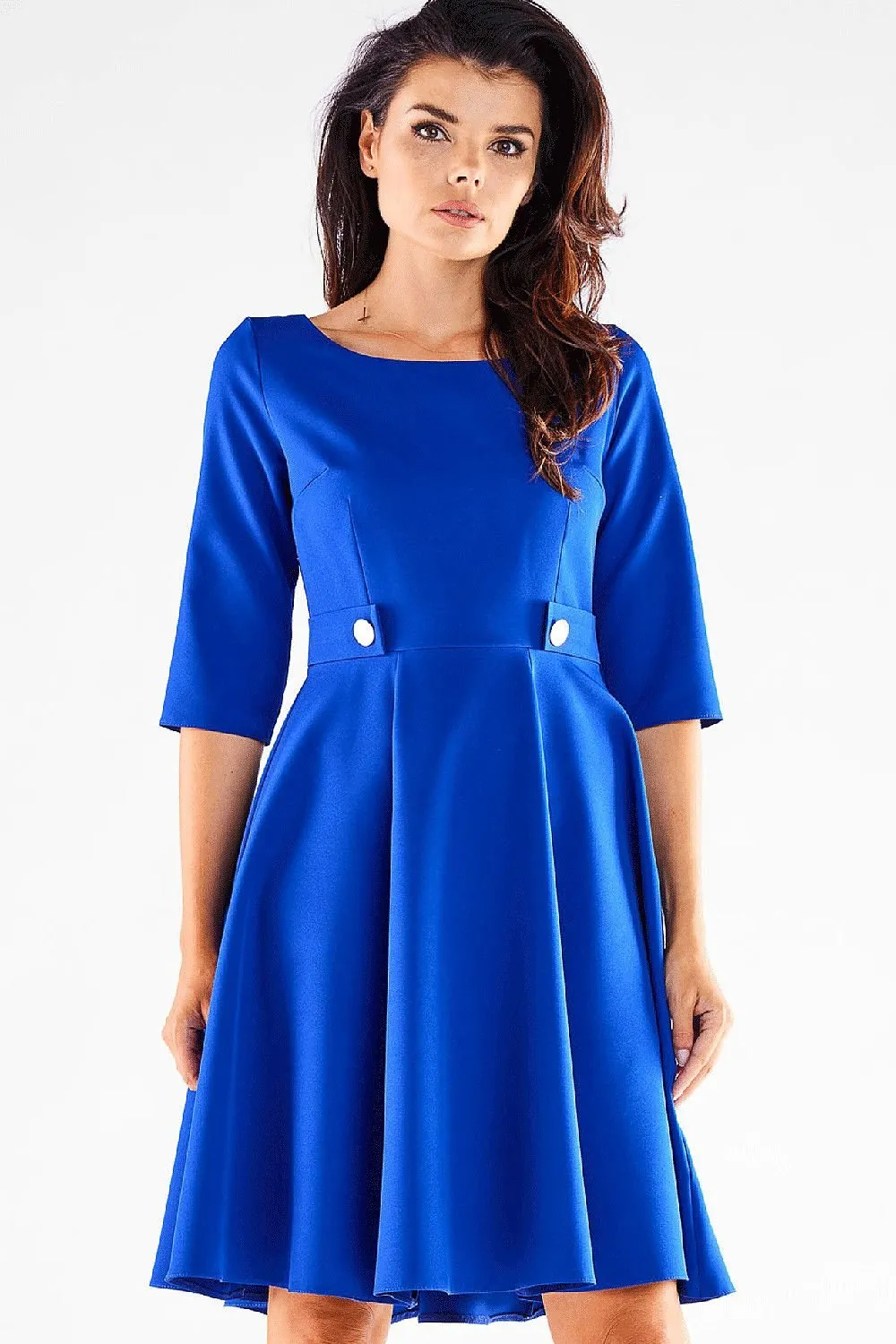 Blush A-Line Button-Front Dress