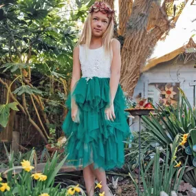 Boho Dreams Dress - Hunter Green Applique