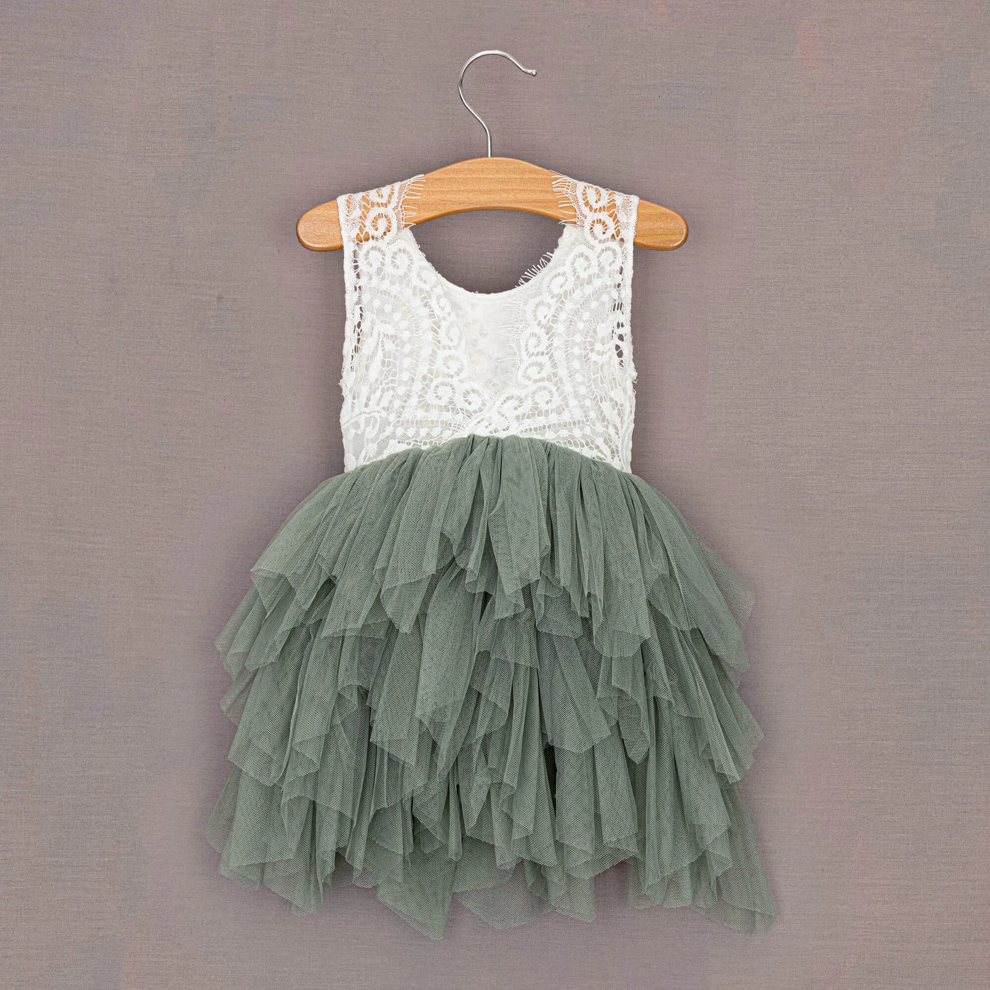 Boho Dreams Dress - Sage Green Applique