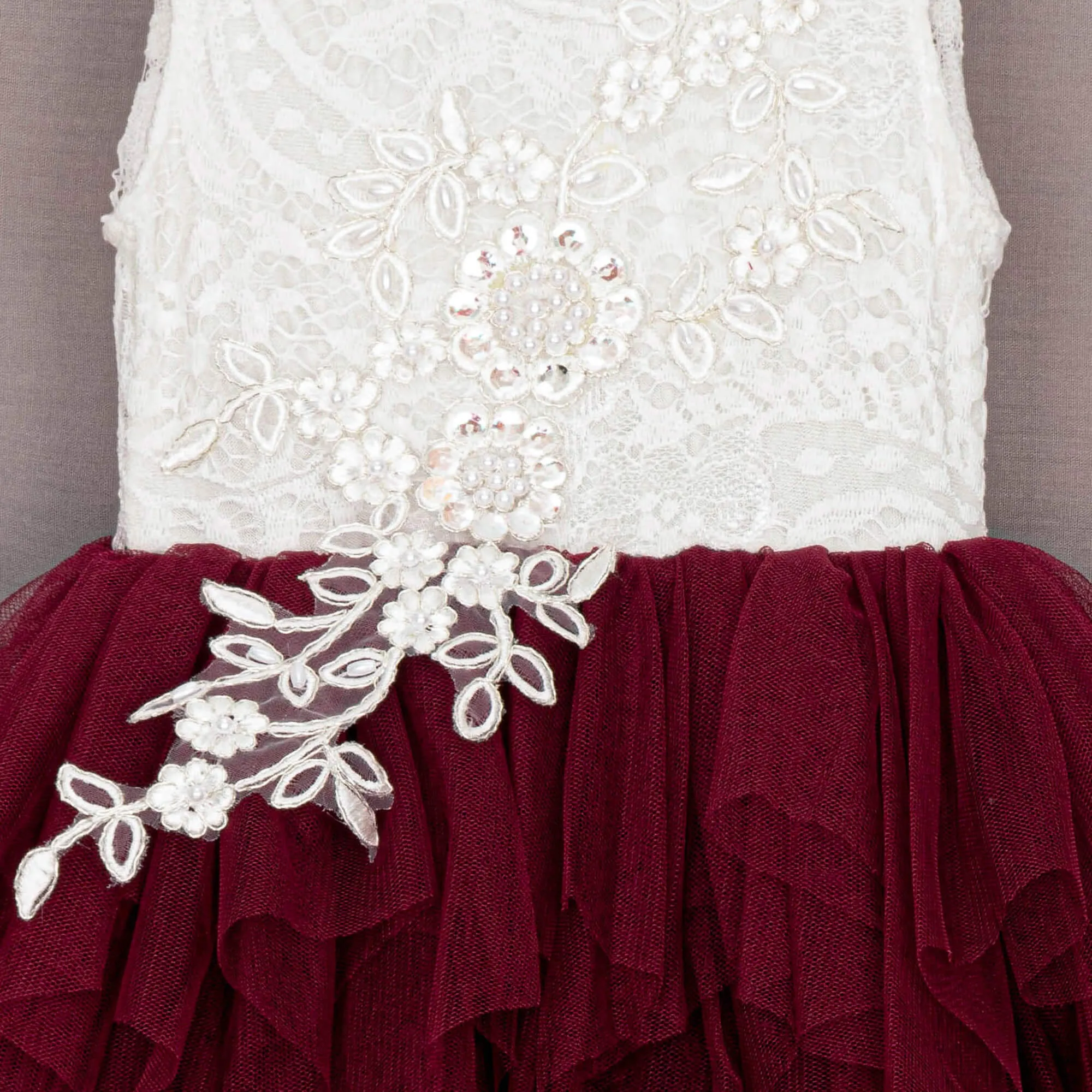 Boho Dreams Dress - Wine Applique