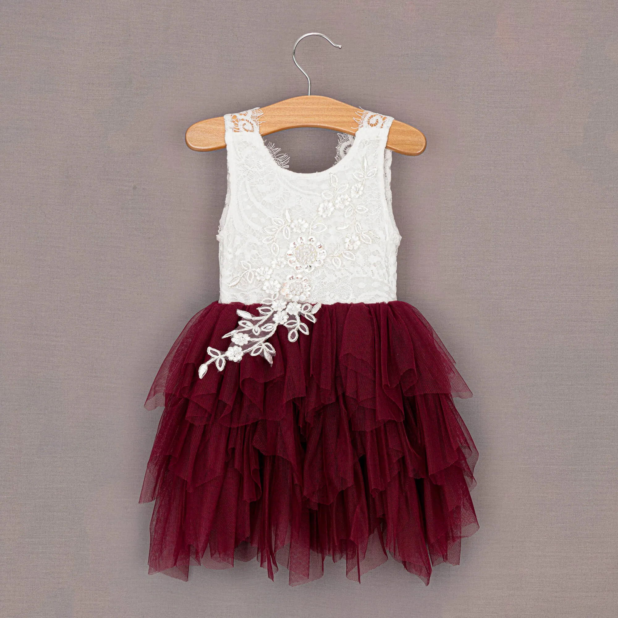 Boho Dreams Dress - Wine Applique