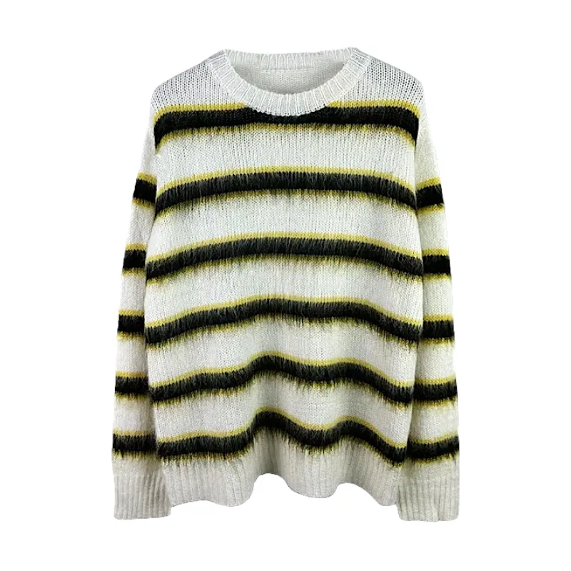 Boxy mohair blend striped sweater