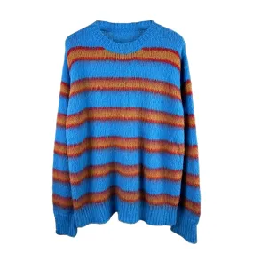 Boxy mohair blend striped sweater