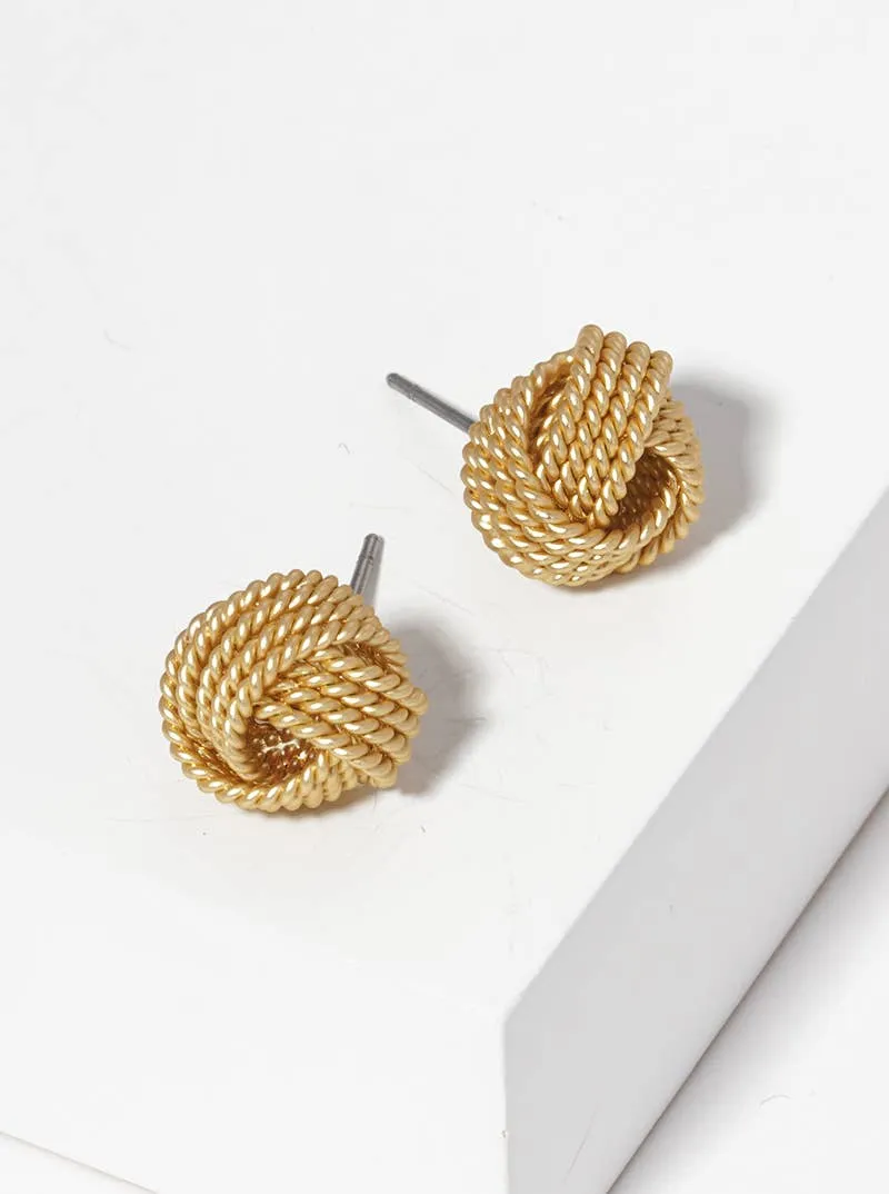 Brass Chunky Love Knot  Earrings