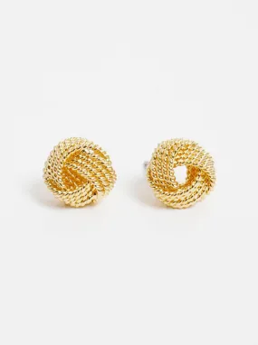 Brass Chunky Love Knot  Earrings