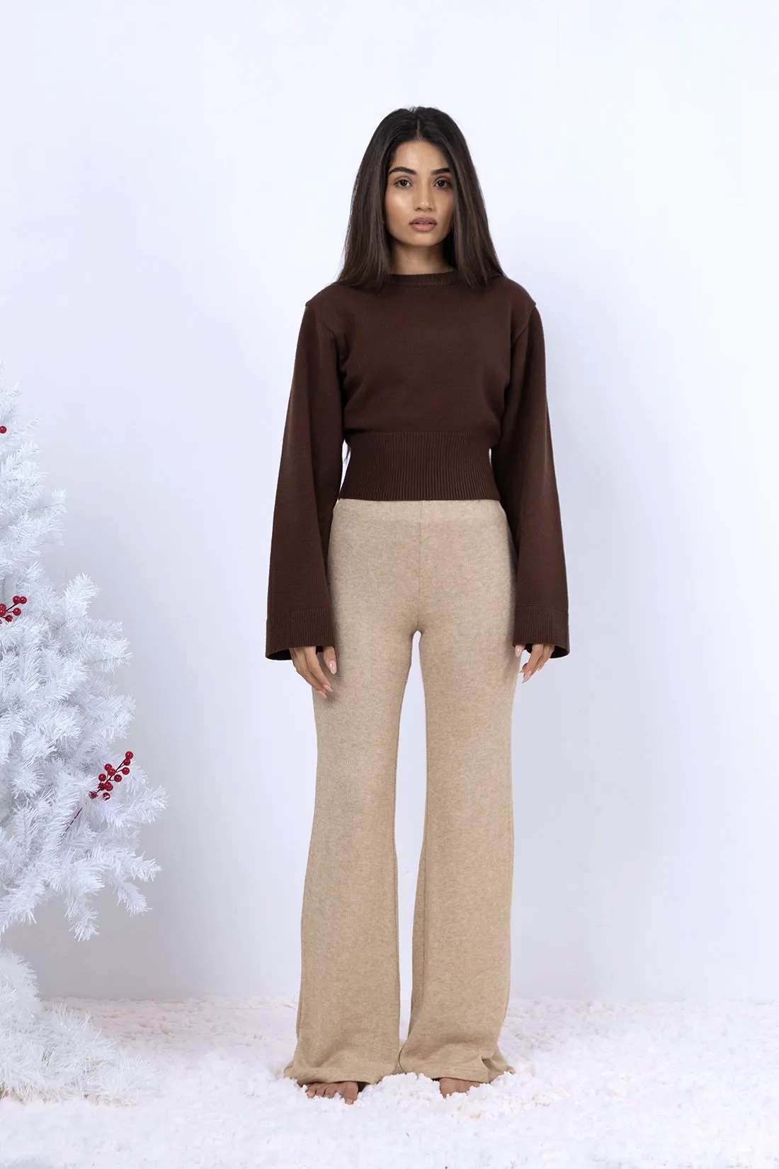 Brown Soft Knit Pants