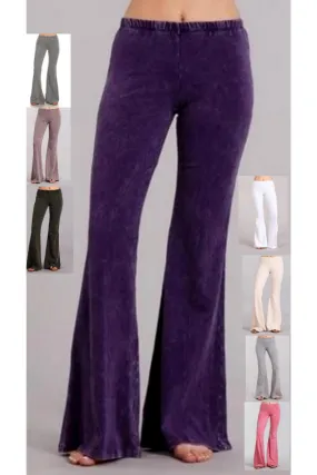 Chatoyant Mineral Wash Bell Bottom Soft Pants - 8 Lovely Colors