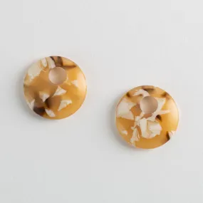 Chunky Disc Charms in Mango Tortoise