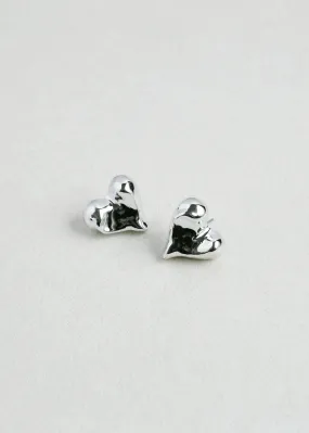 Chunky Heart Stud Earrings