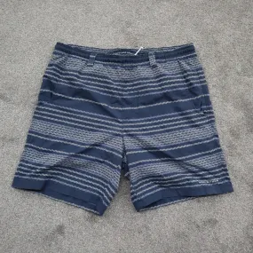 Columbia Sportswear Mens Chino Shorts Striped Blue Gray Size Small