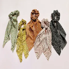 Dainty Floral Scrunchie Scarves