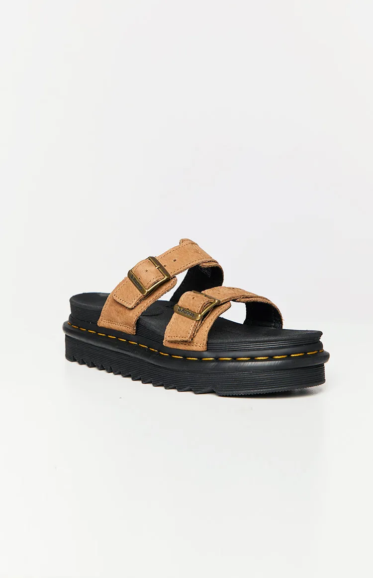 Dr. Martens Myles Slide Sandal Tan Tumbled Nubuck