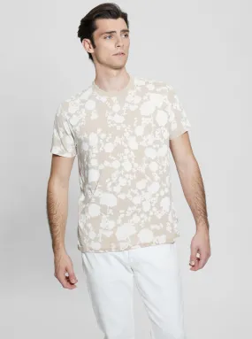 Eco Beige Floral Burnout T-Shirt