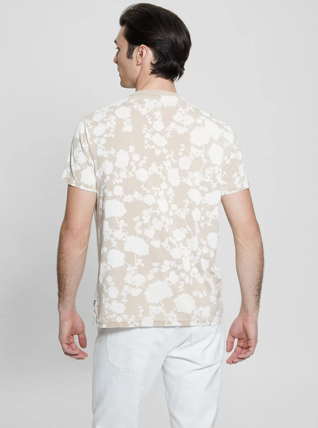 Eco Beige Floral Burnout T-Shirt