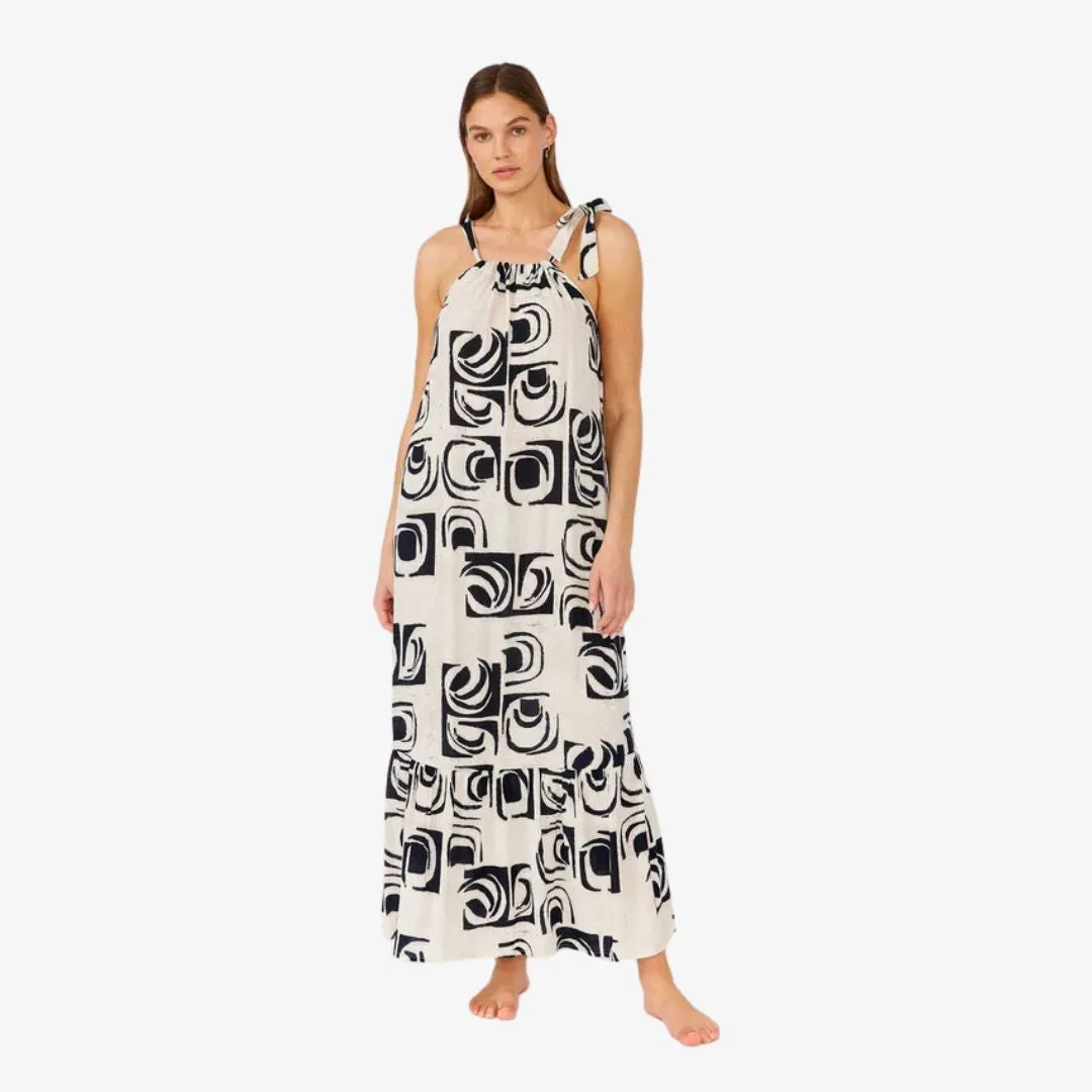 Emerson Maxi Dress (Ivory   Black)