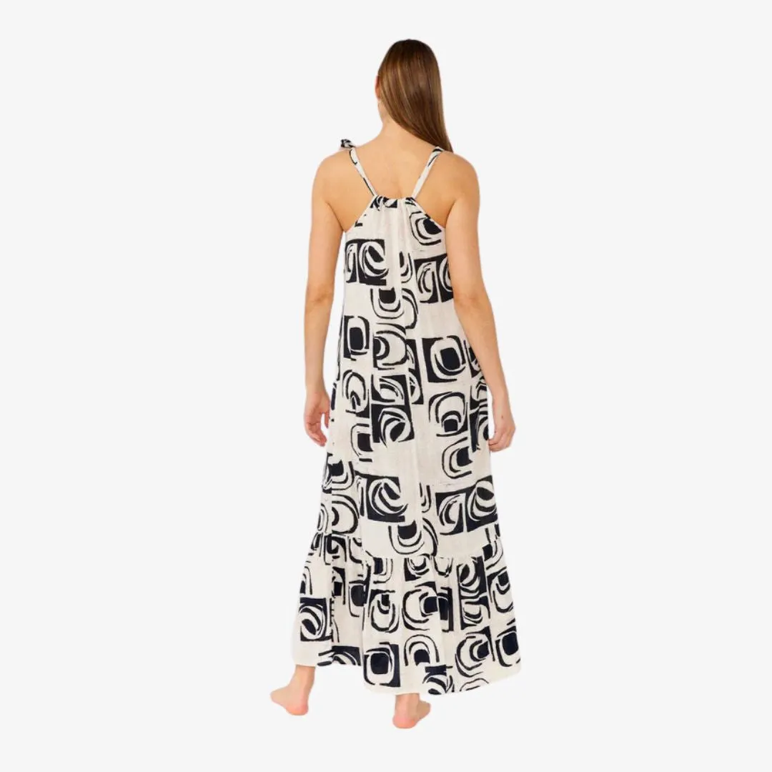 Emerson Maxi Dress (Ivory   Black)