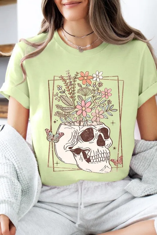 Floral Skull Graphic Tee