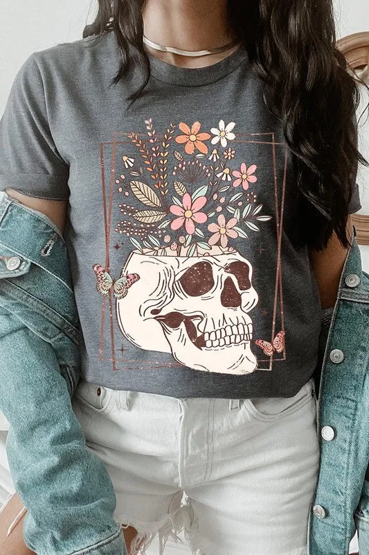 Floral Skull Graphic Tee