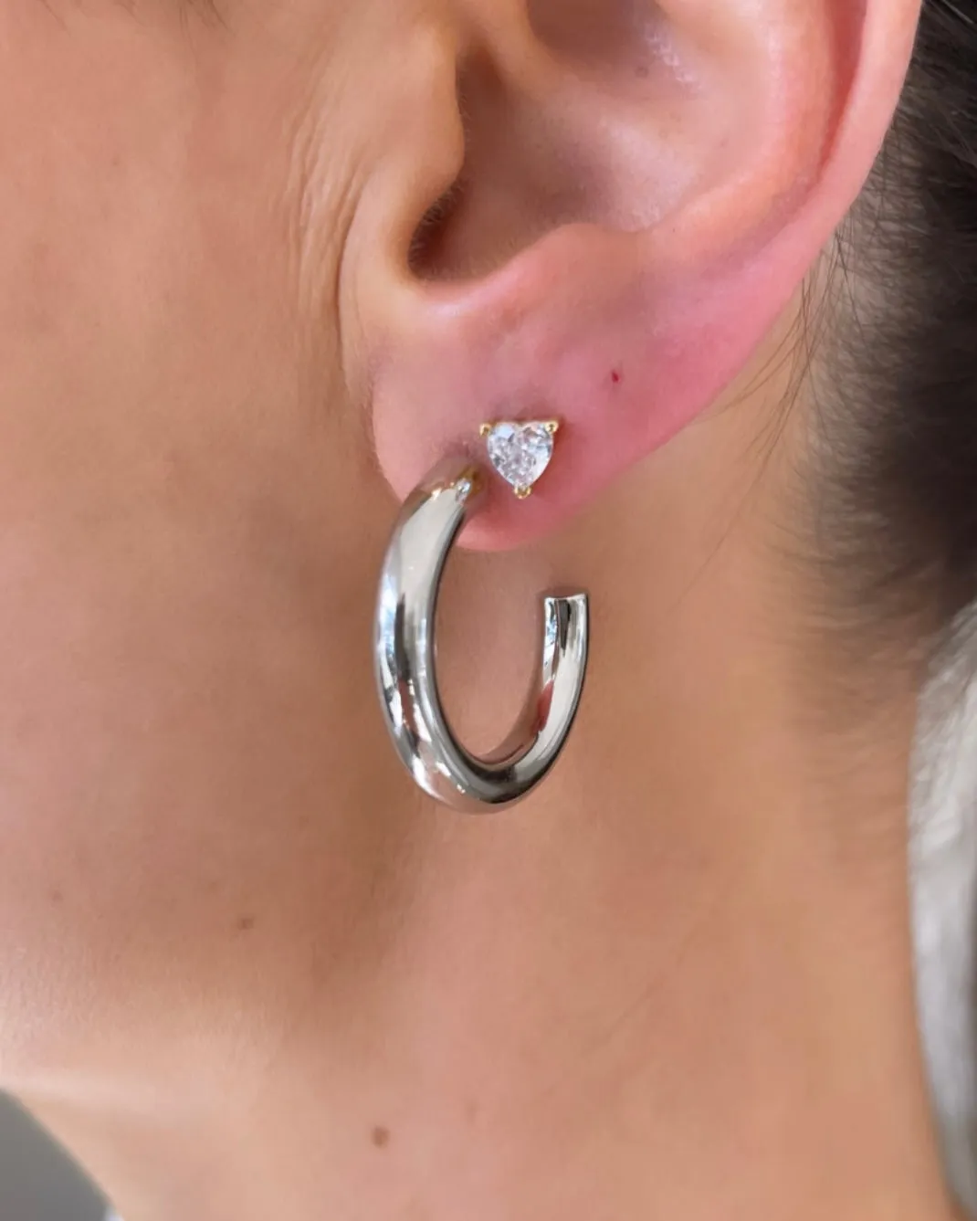 Jan Sale - Large Chunky Silver Hoops