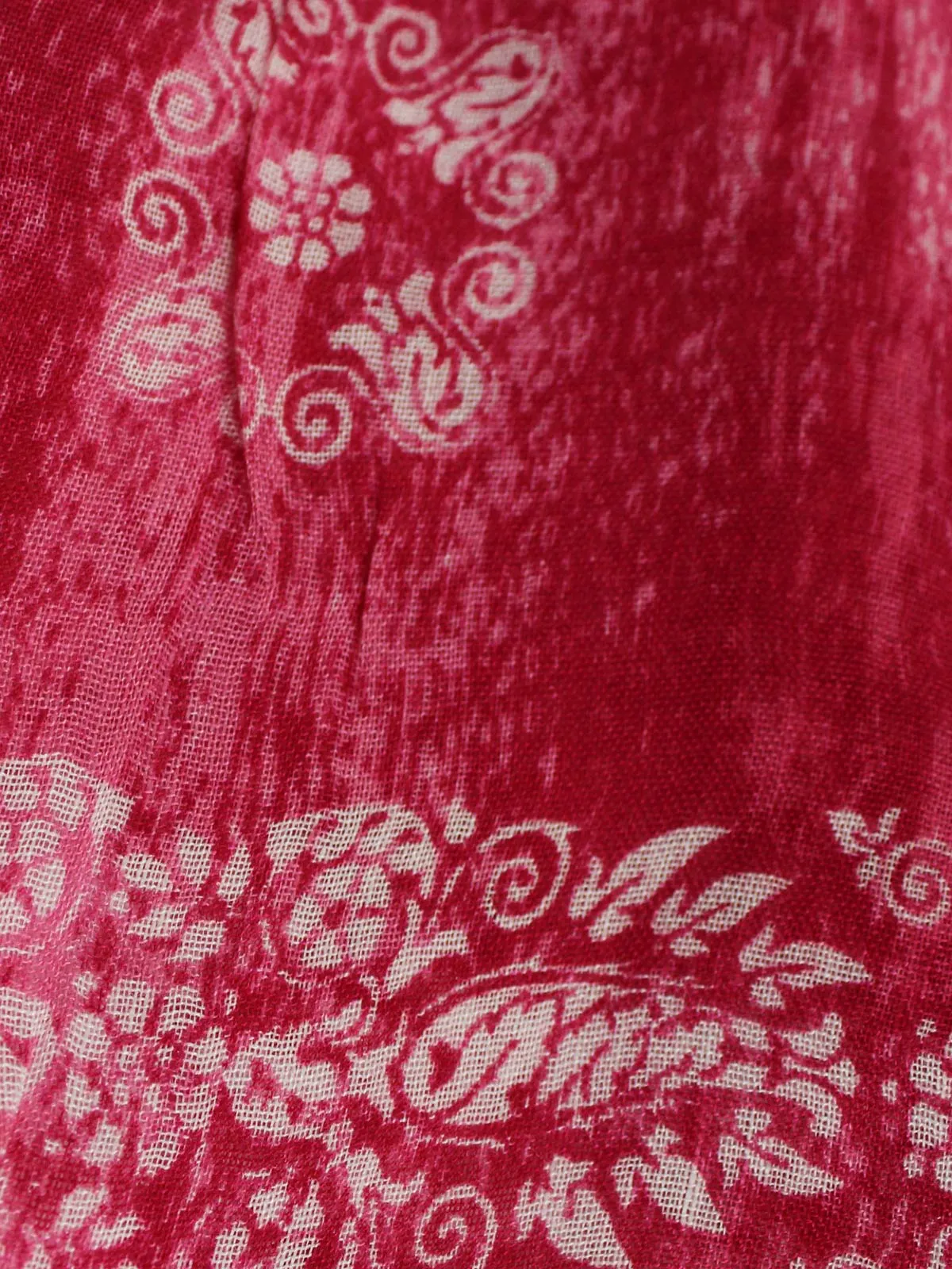 Kiton Linen Scarf Pink Burgundy Floral Design SALE