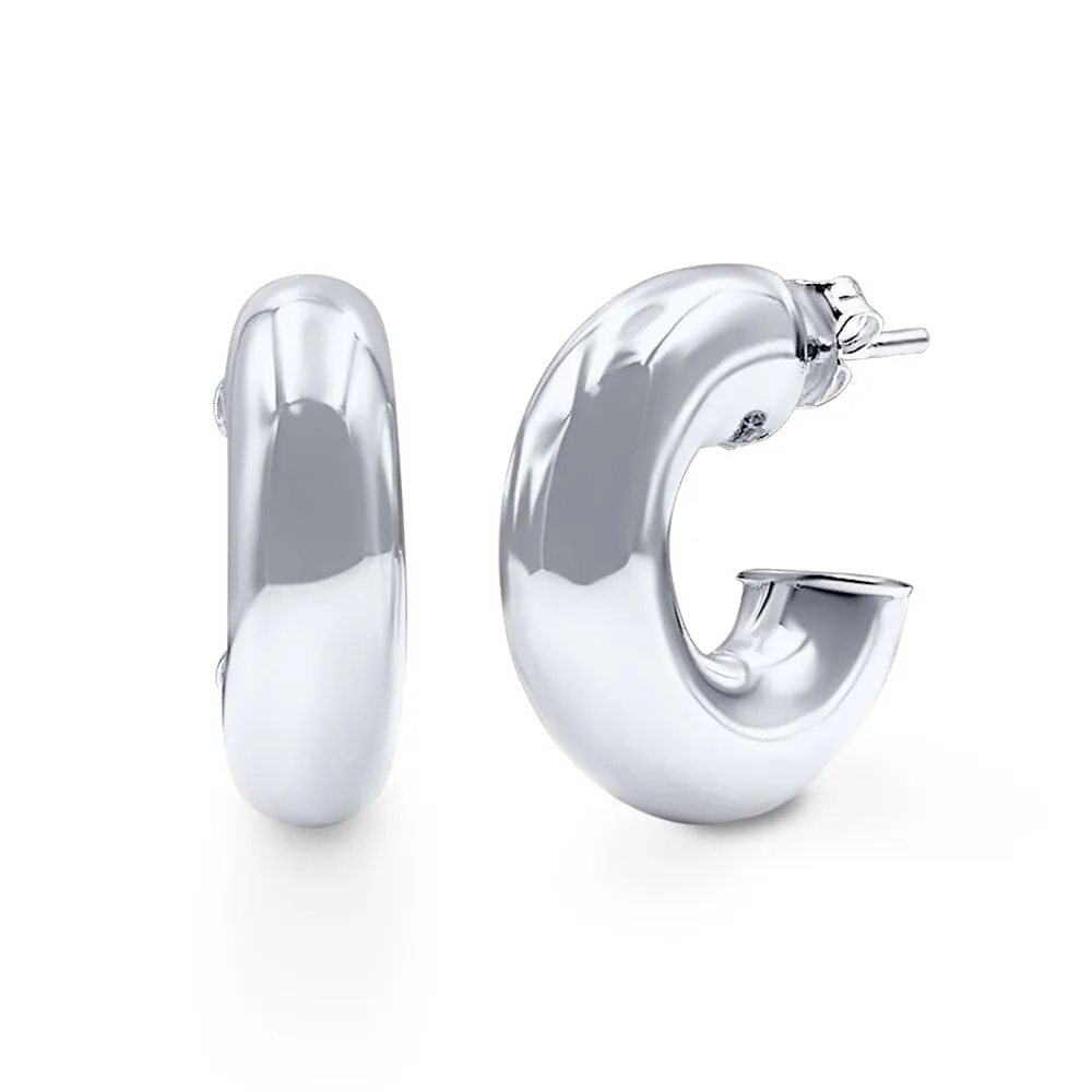 Large Chunky 25mm Earrings in Sterling Silver