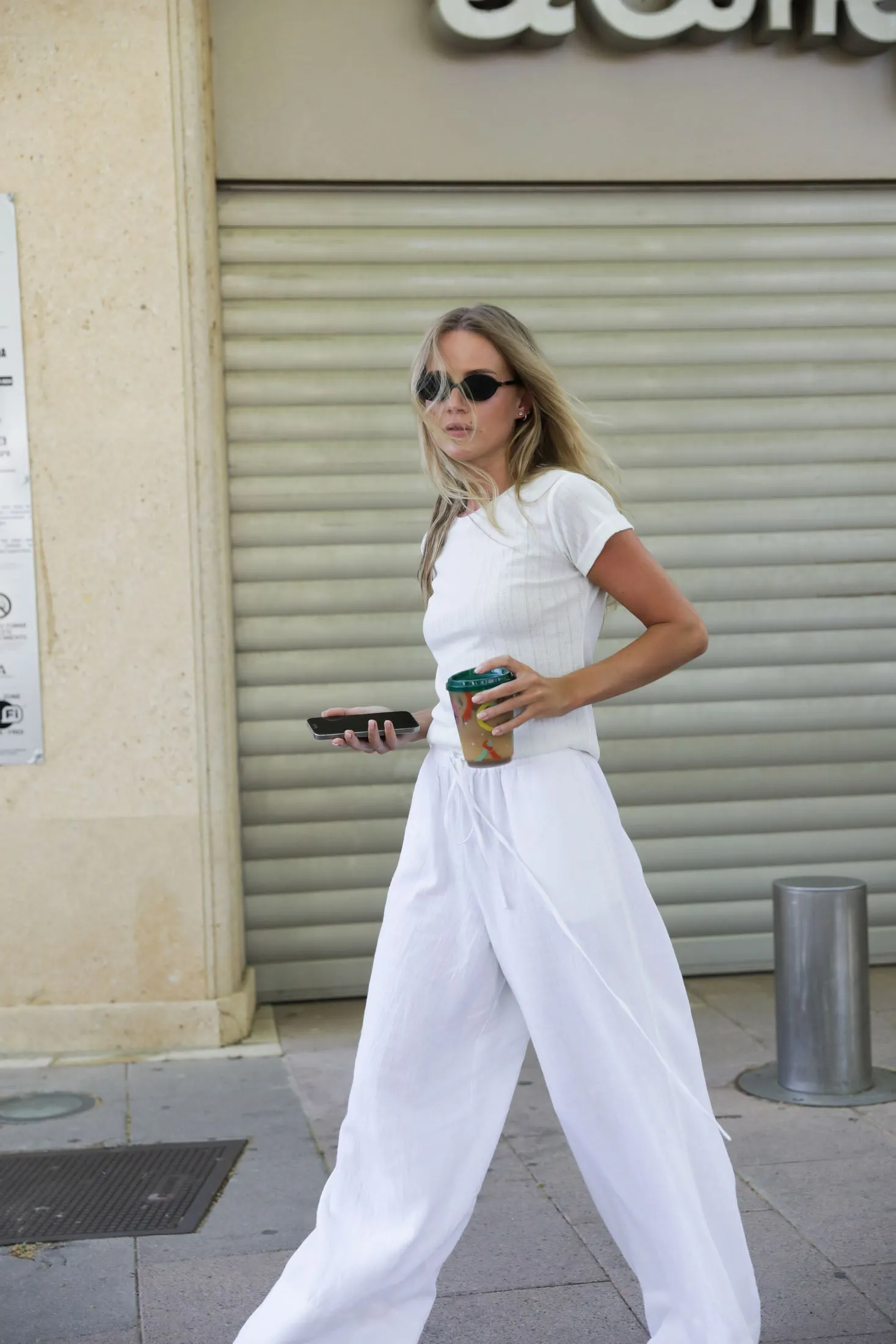 Liz Soft Linen Pants - White