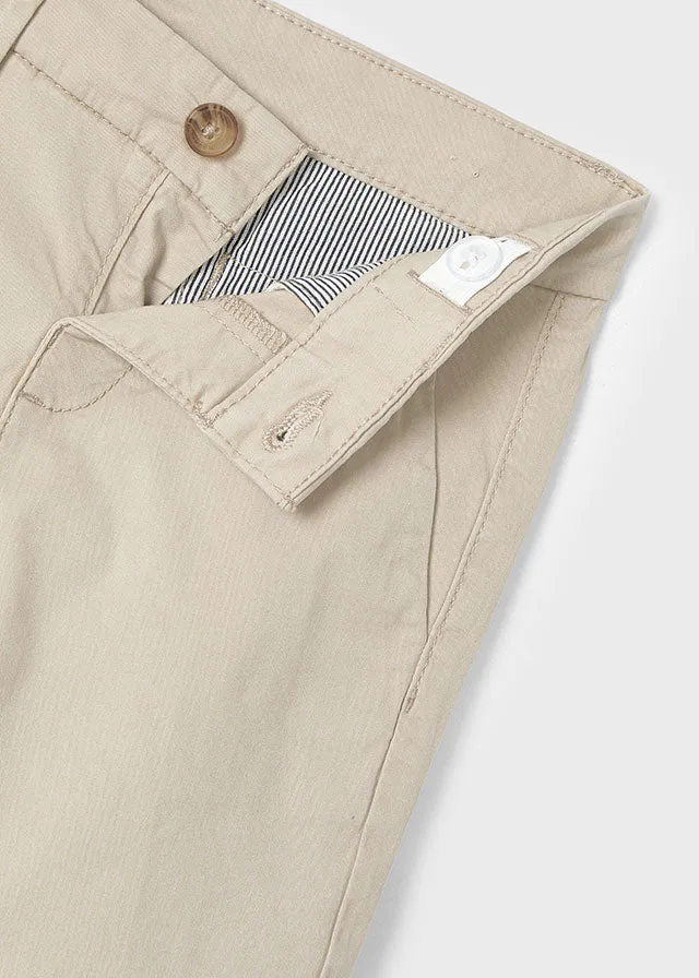 Mayoral Basic twill chino shorts Sesame