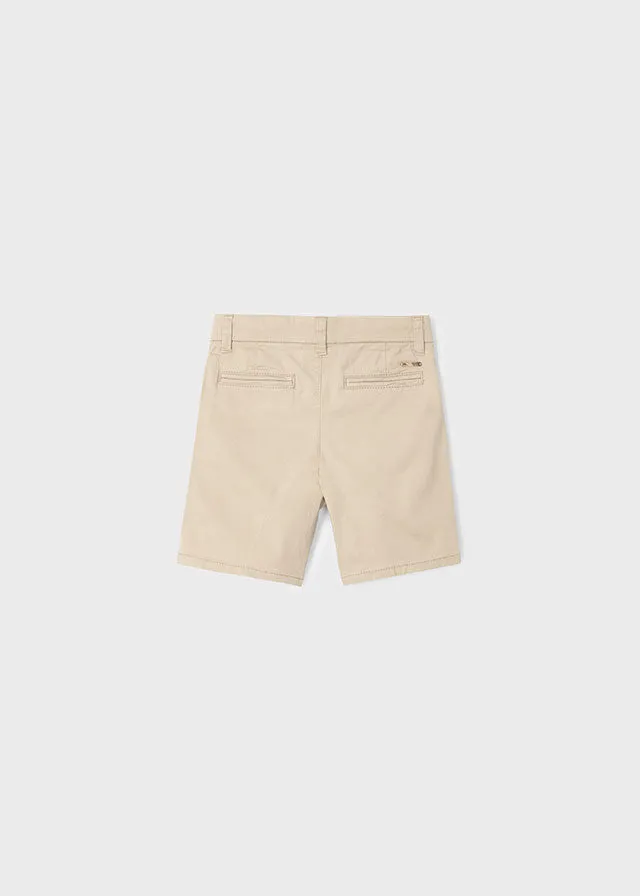 Mayoral Basic twill chino shorts Sesame