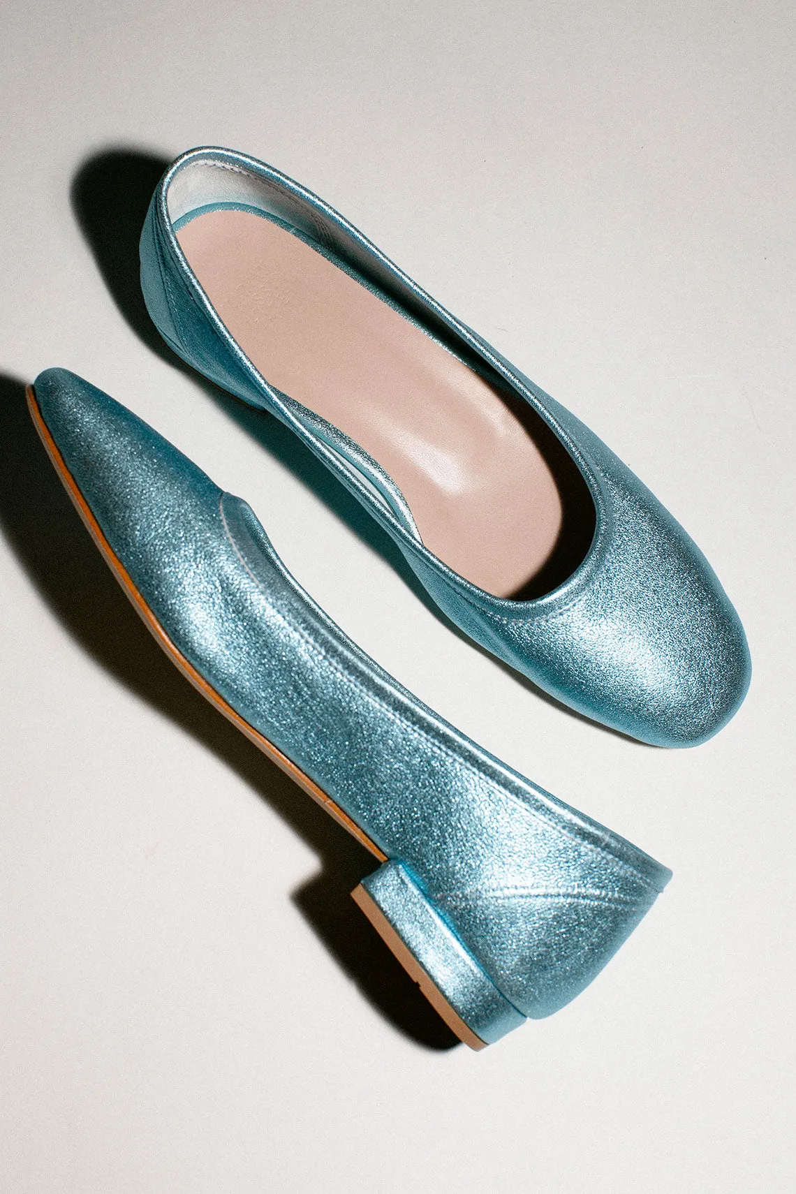 Metallic Turquoise Serafina Flat