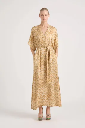 Norman Cotton Leopard Print Maxi Dress