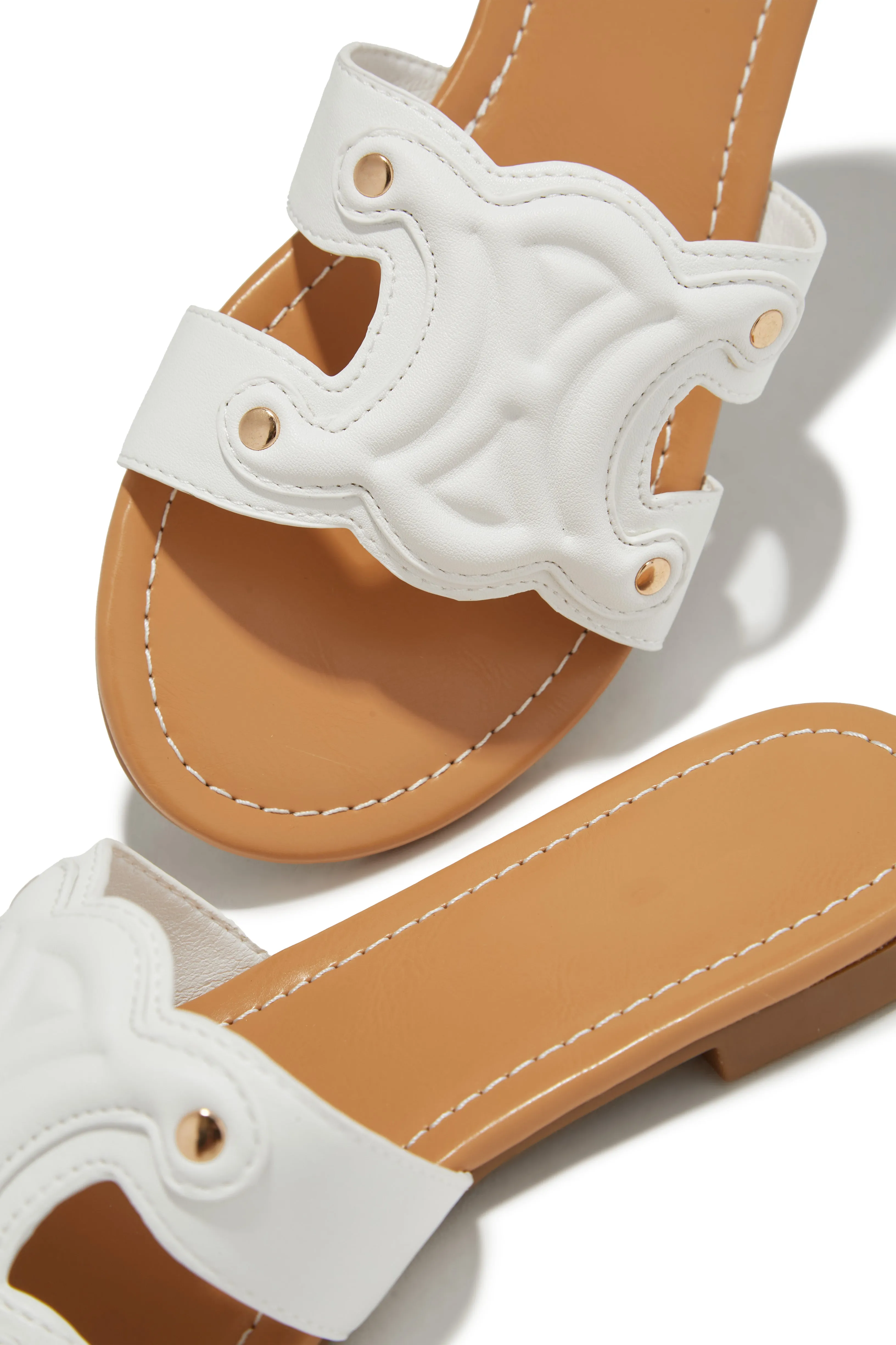 Paris Trips Slip On Sandals - White