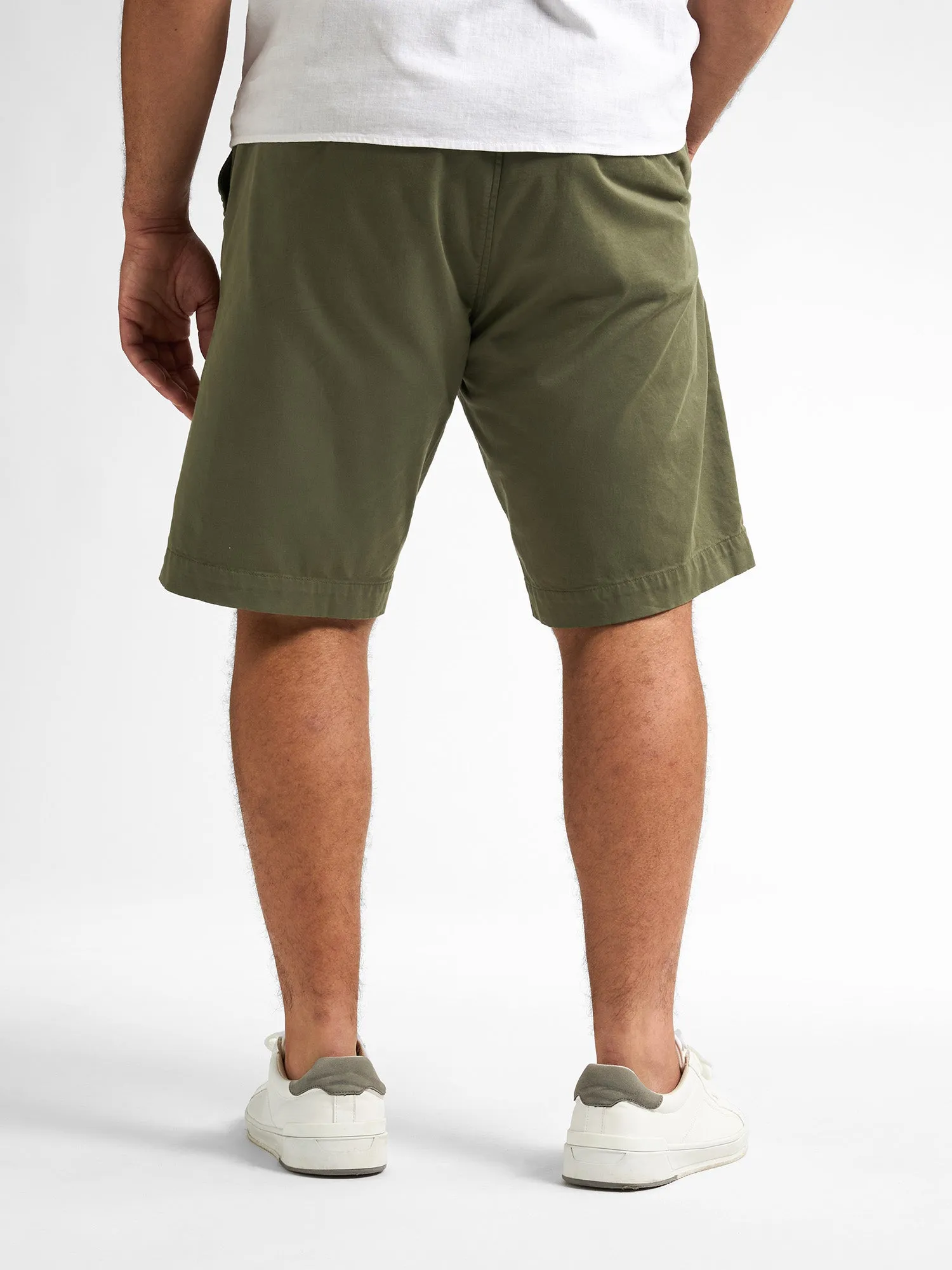 Plus Size Chino Shorts with Belt Waveview