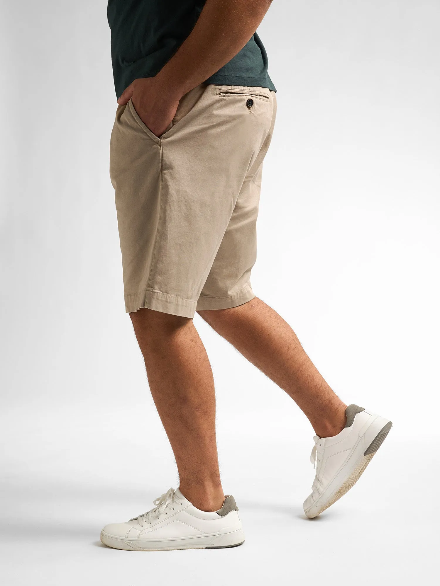 Plus Size Chino Shorts with Belt Waveview