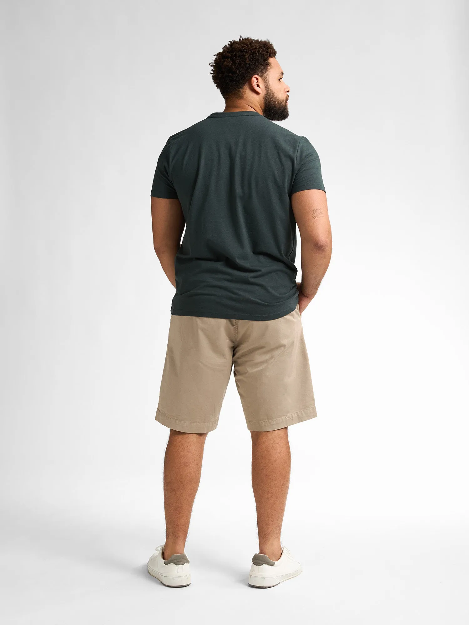 Plus Size Chino Shorts with Belt Waveview