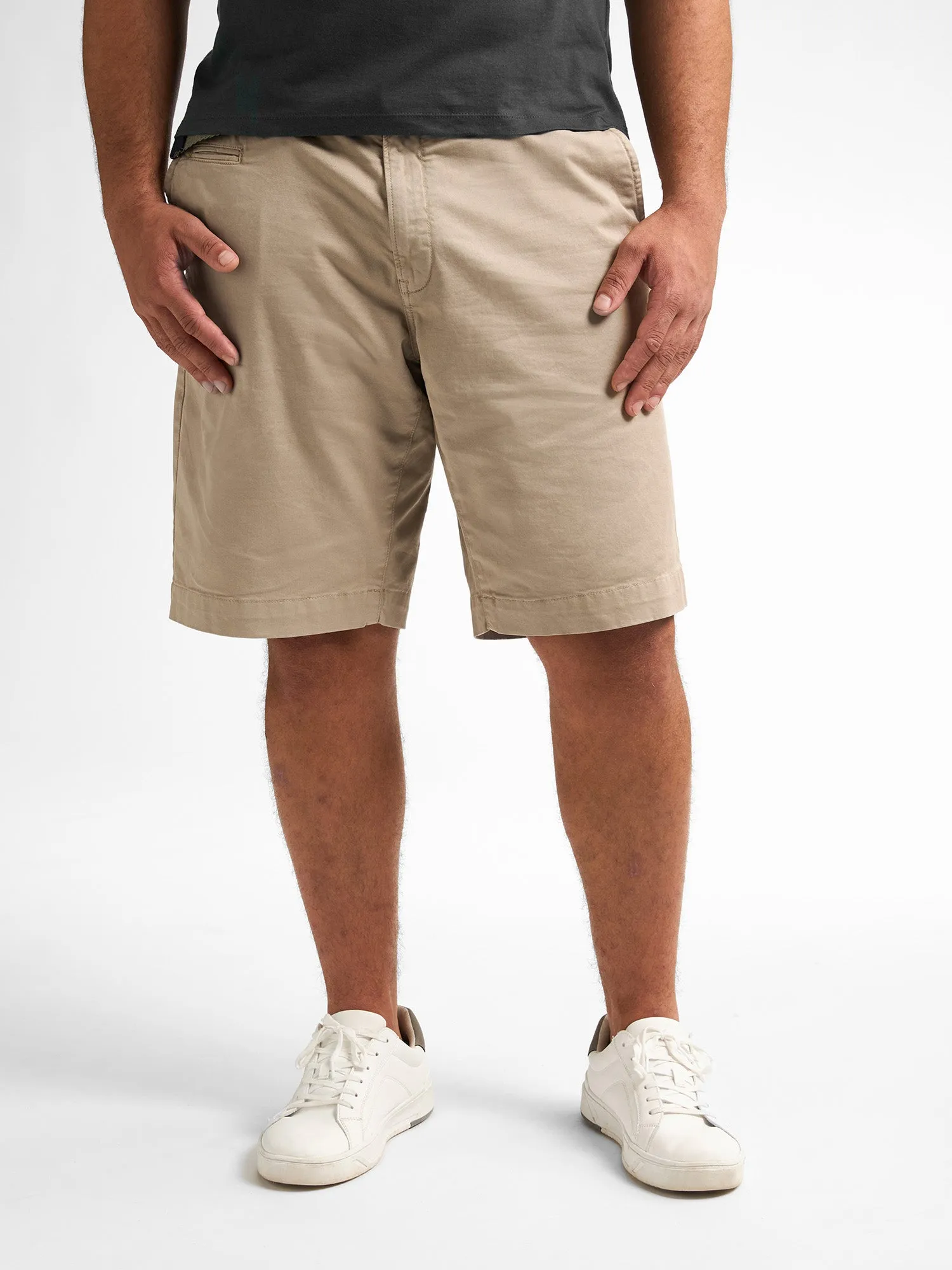 Plus Size Chino Shorts with Belt Waveview