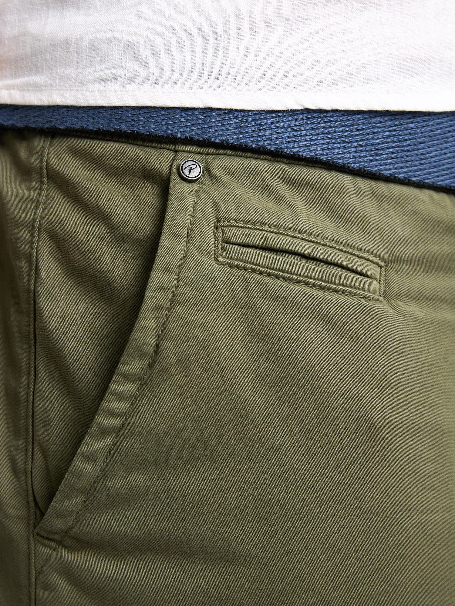 Plus Size Chino Shorts with Belt Waveview