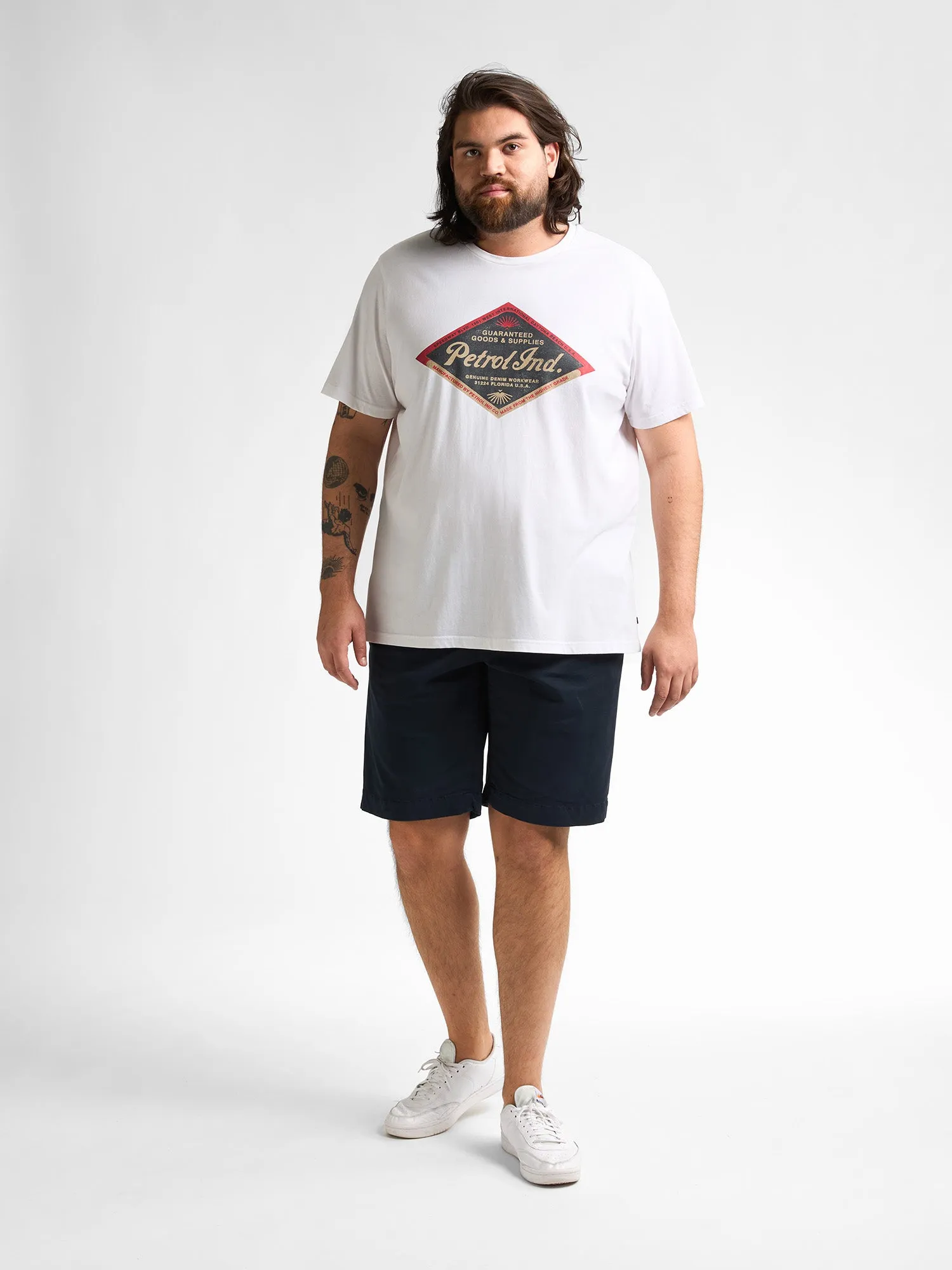 Plus Size Chino Shorts with Belt Waveview