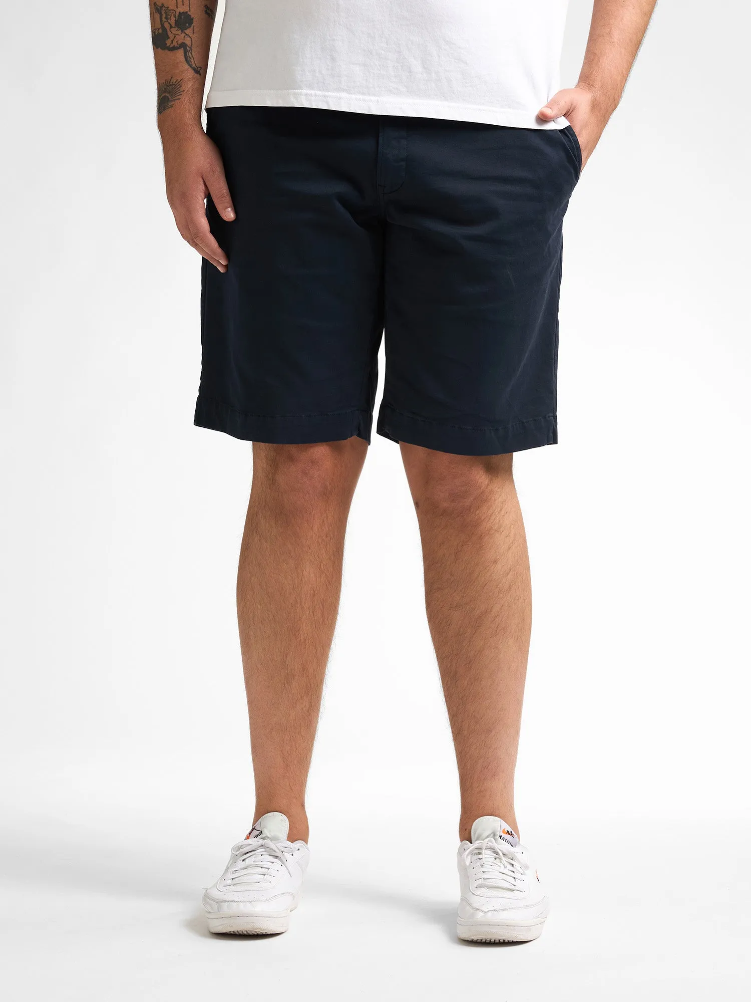 Plus Size Chino Shorts with Belt Waveview