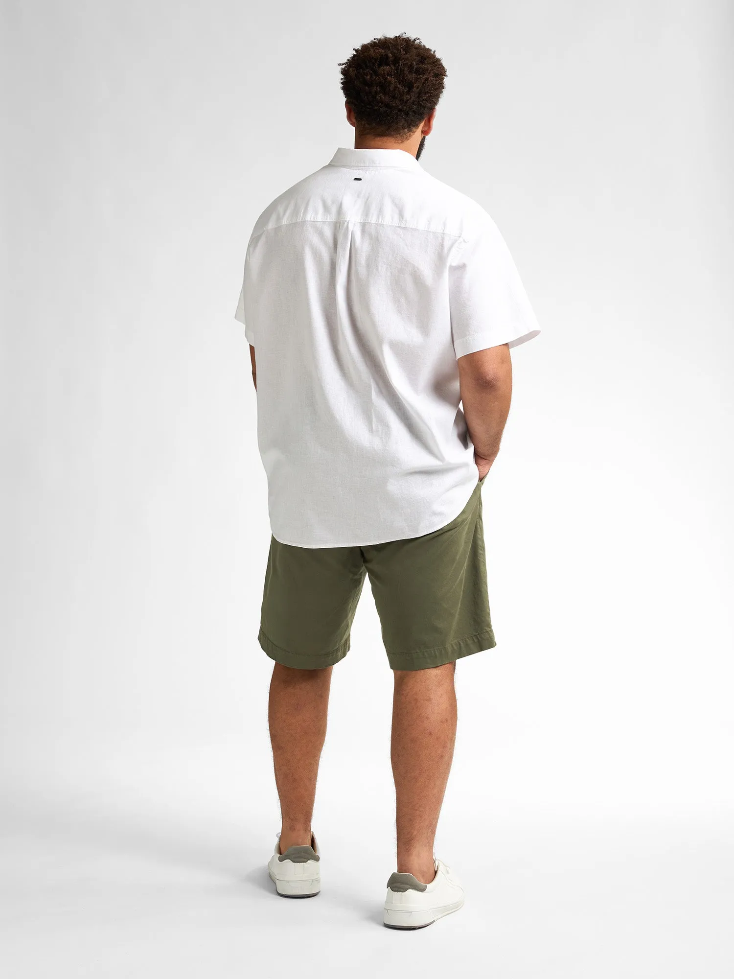 Plus Size Chino Shorts with Belt Waveview